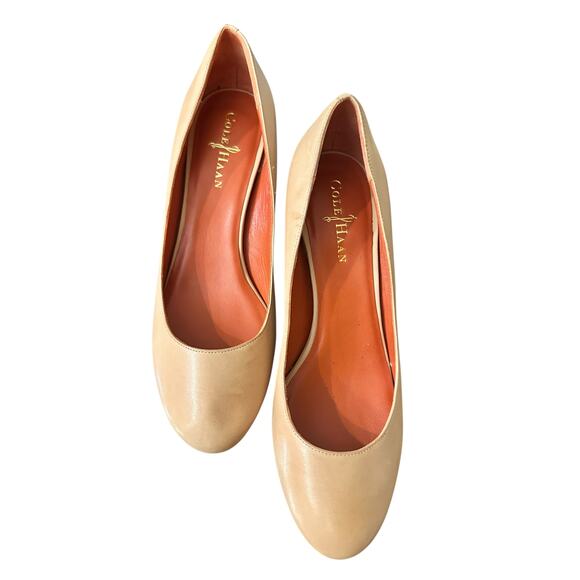 Cole Haan Nude Leather Heels  Round-Toe Pumps  Nike Air Collab – Size 8 - Picture 3 of 9
